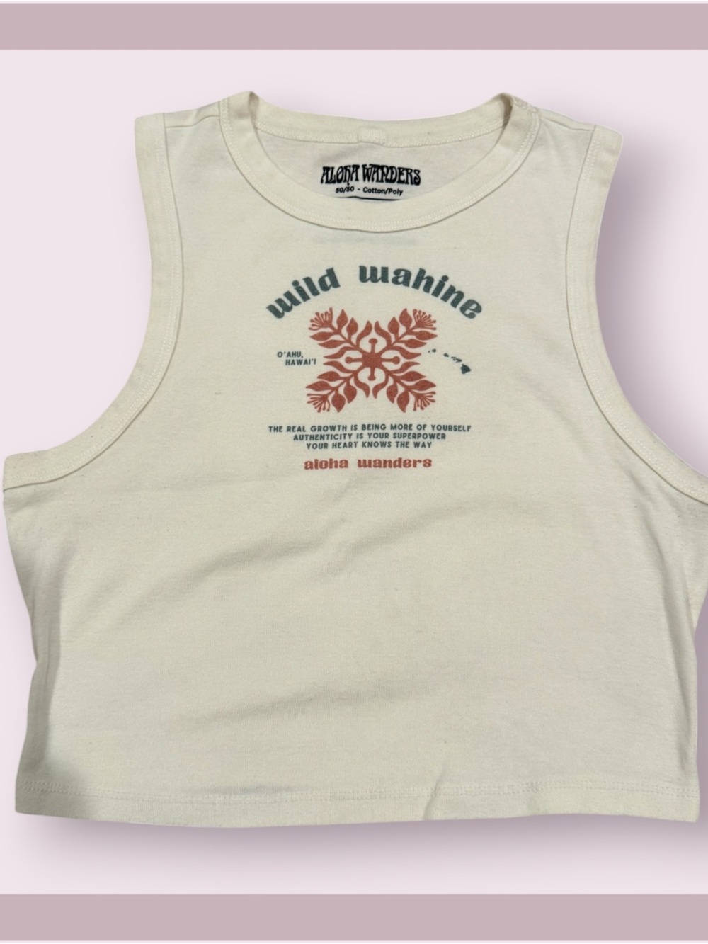 Wild Wahine Micro Rib Cropped Racer Tank - Picture 2 of 4